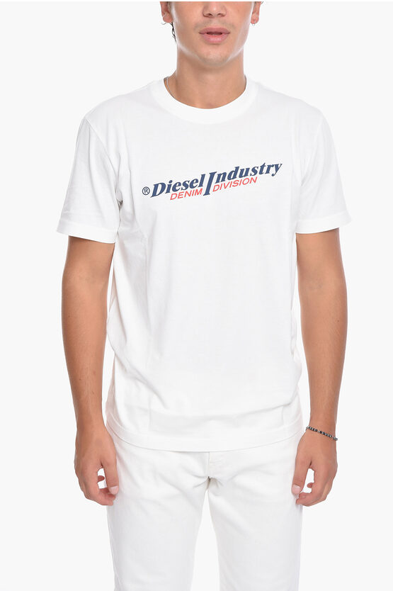 Diesel T-diegor T-shirt With Logo Print In White