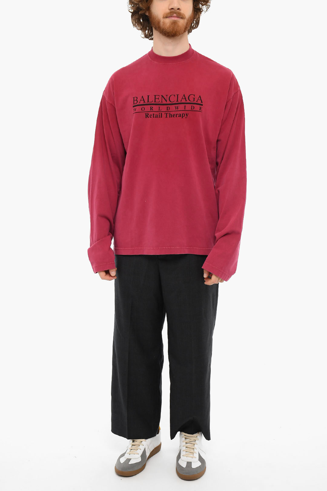 Balenciaga T-shirt A Maniche Lunghe Con Stampa Logo unisex uomo