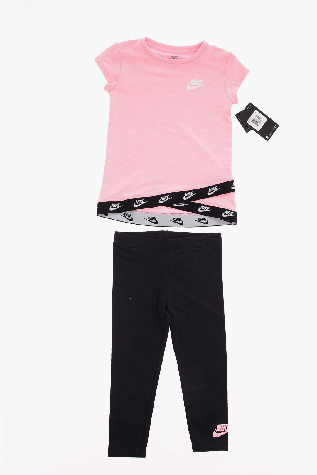Nike Girl Long Sleeve Shirt and Leggings Set ~ Neon Pink, Black & White ~  Size 4