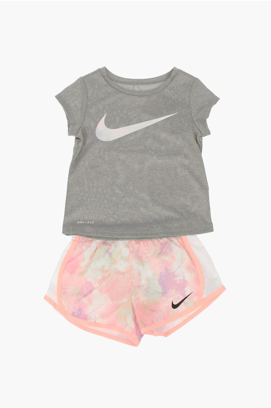 Nike Kids' T-shirt And Shorts Set In Gray