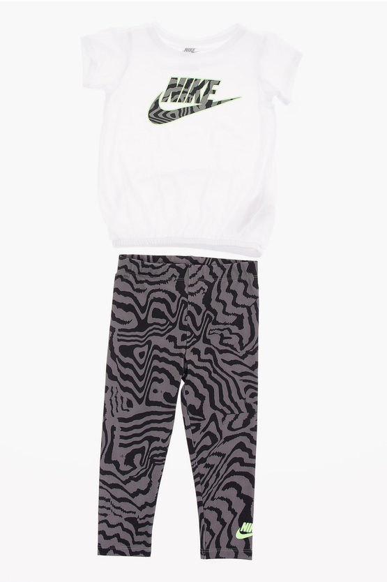 Nike T-shirt And Zebra-print Leggings Set In Multi