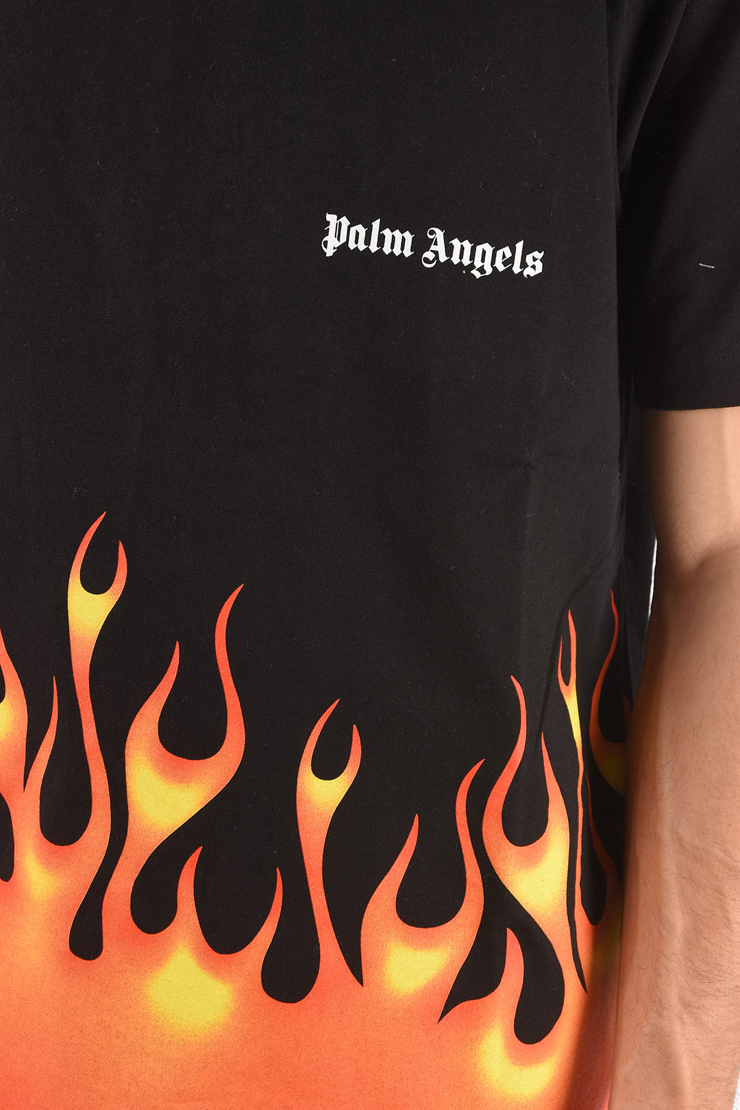Palm Angels T-Shirt Classic Con Stampa Fiamme Uomo - Glamood Outlet