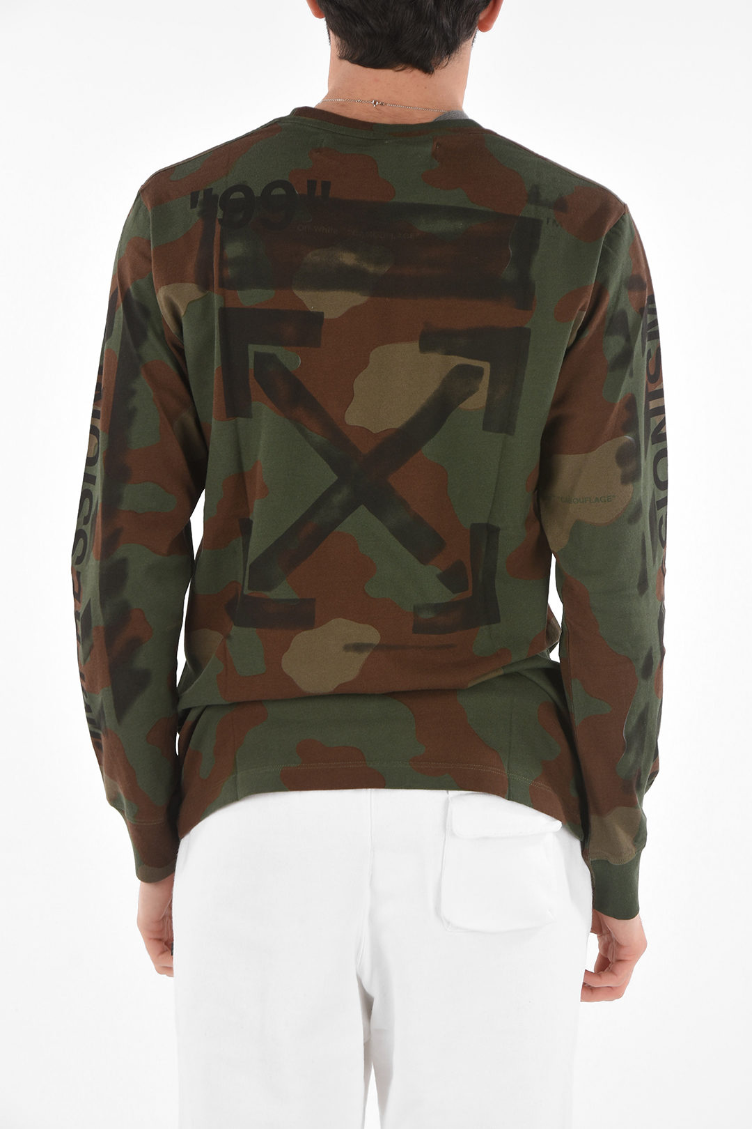 off-white CAMO STENCIL ロンT Clothing Off White Camo Long Sleeve Off-White T-shirt DIAG STENCIL