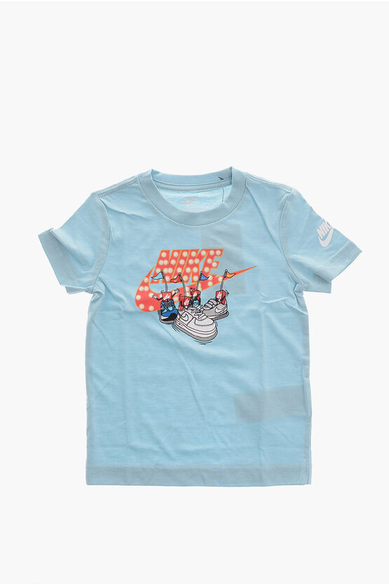 T-shirt Girocollo con Logo Stampato Frontale