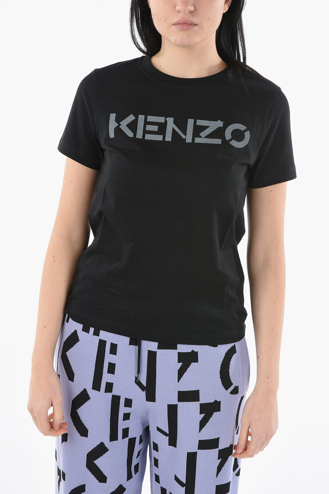 Kenzo T-shirt Girocollo con Stampa Logo in Lettering donna