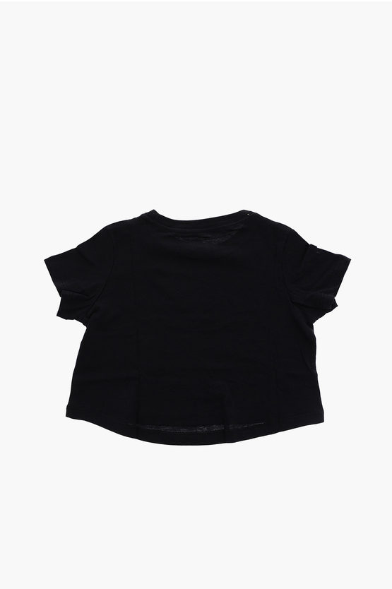T-shirt Girocollo Crop Stampata