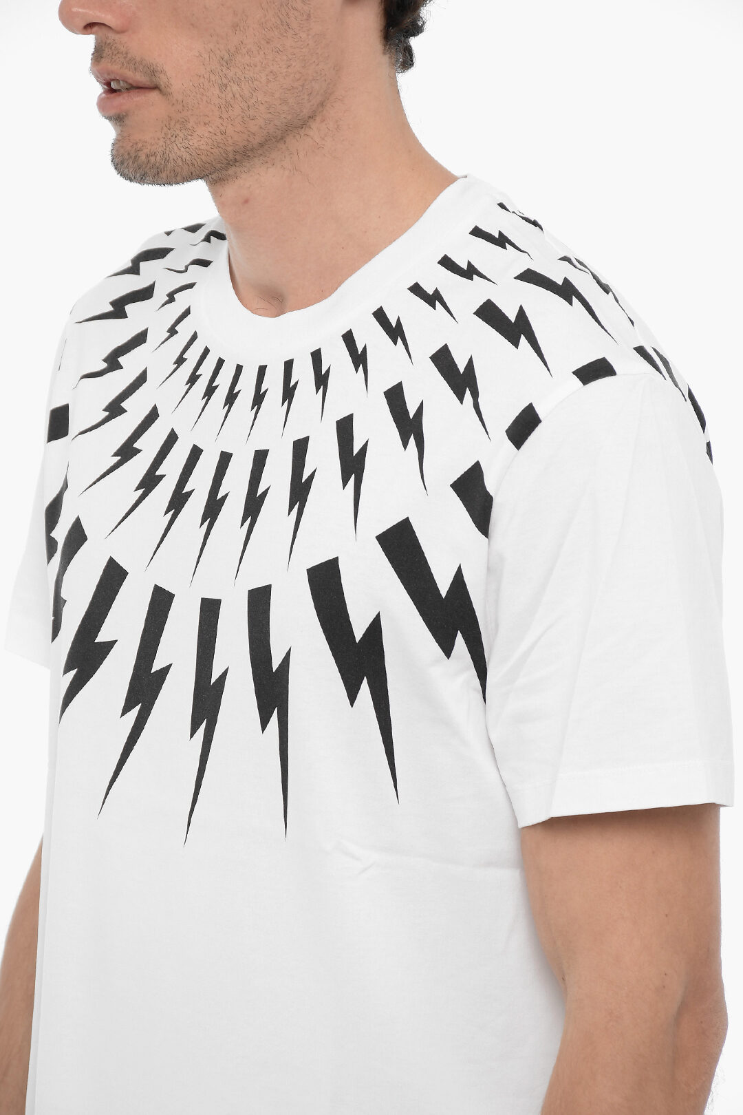 KOTON Silhouette Embroidered T-Shirt Girocollo a Maniche Corte in Cotone, Bianco (000), XXL Uomo