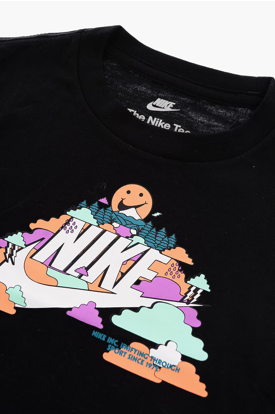 T-Shirt HAPPY CLOUD Girocollo con Stampa sul Fronte