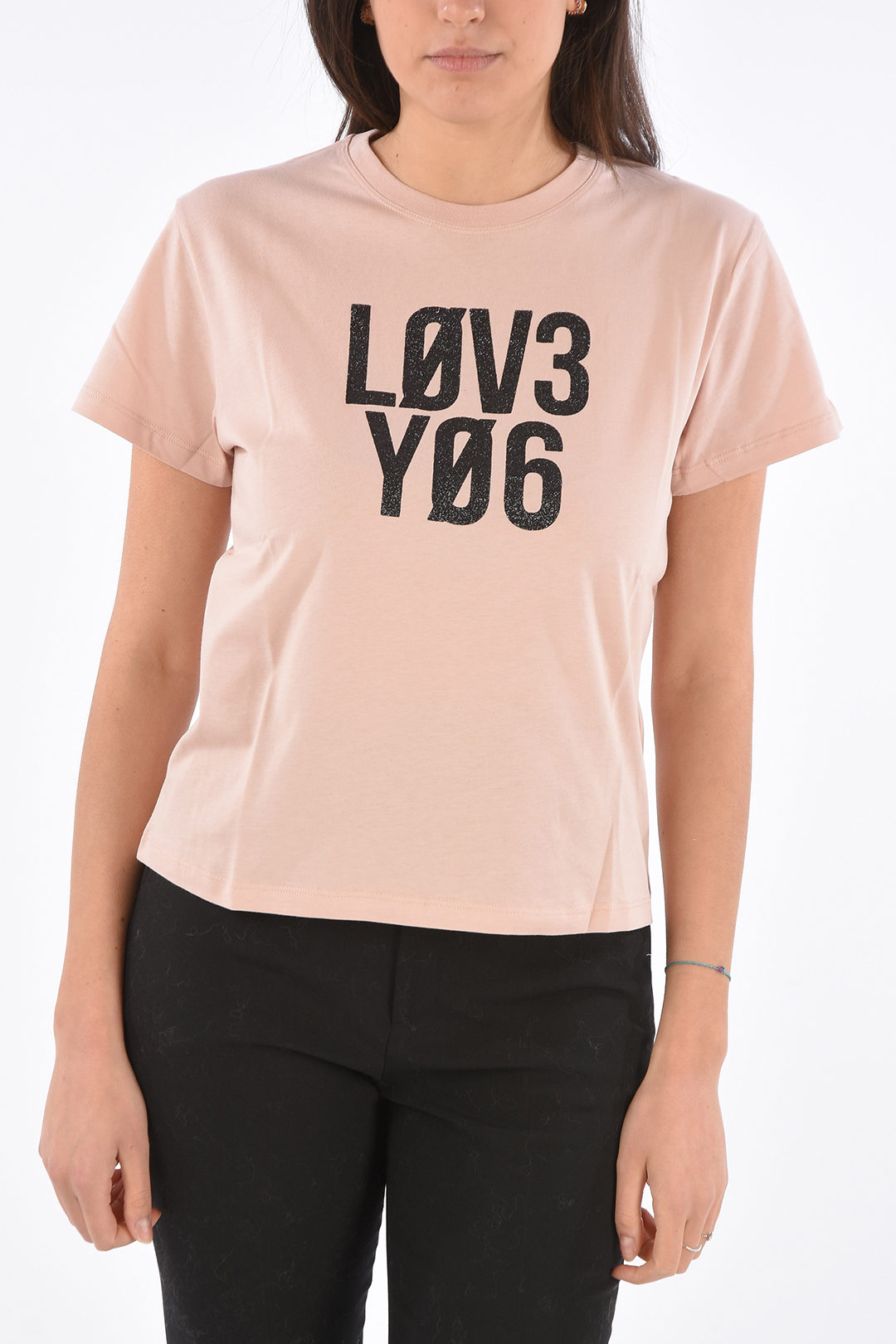 Red Valentino T-shirt I LOVE YOU con Stampa Glitterata donna - Glamood  Outlet