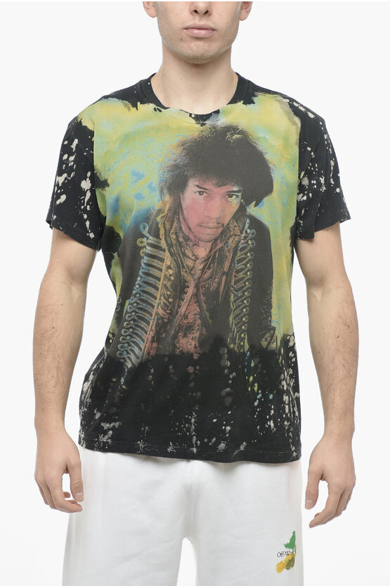 Amiri T.shirt Jimi Hendrix Con Effetto Tie Dye In Black