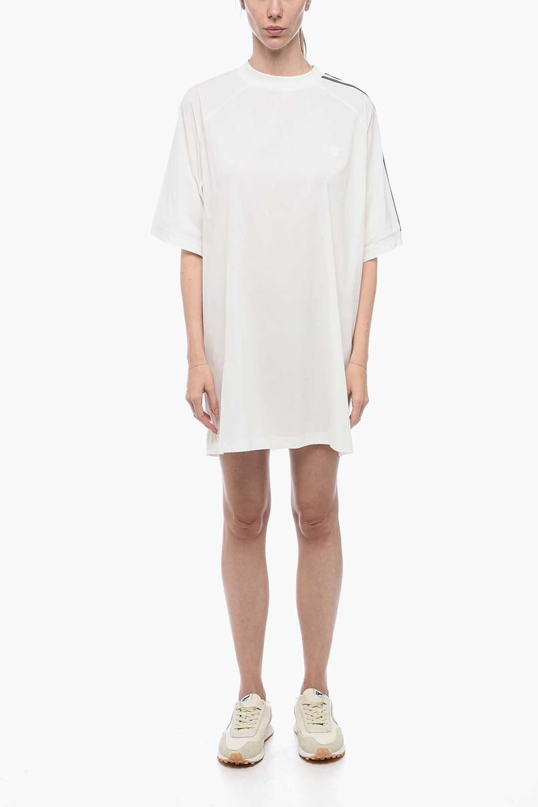 Y-3 by Yohji Yamamoto T-Shirt Mini Dress with Logo Print