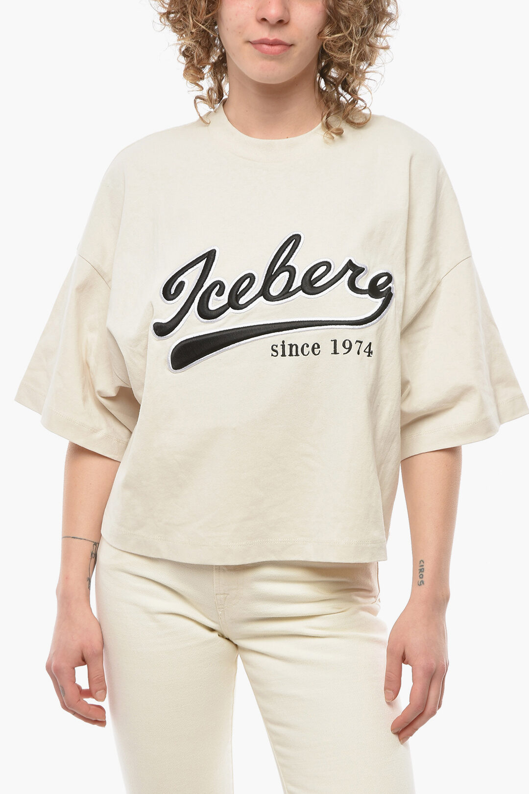 Iceberg T-shirt Oversize in Jersey con Logo Ricamato donna - Glamood Outlet