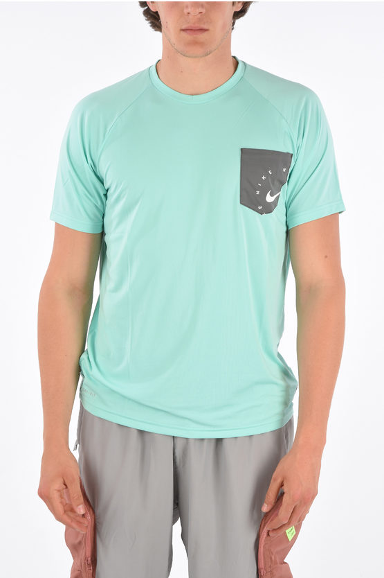 Nike T-shirt With Breast Pocket In Blue