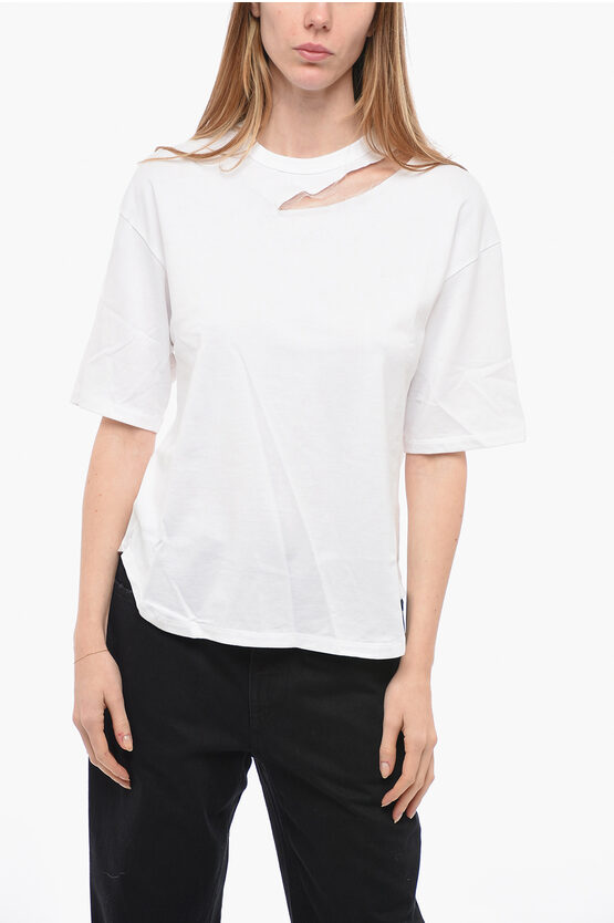 Undercover T-shirt With Cut Out Detail In White