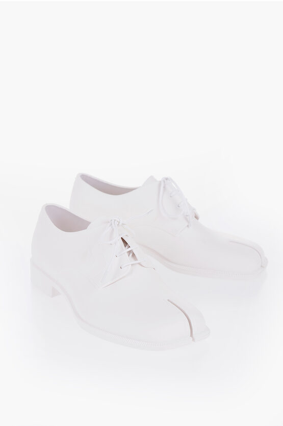 Maison Margiela Tabi Split-toe Rubber Derby Shoes In White