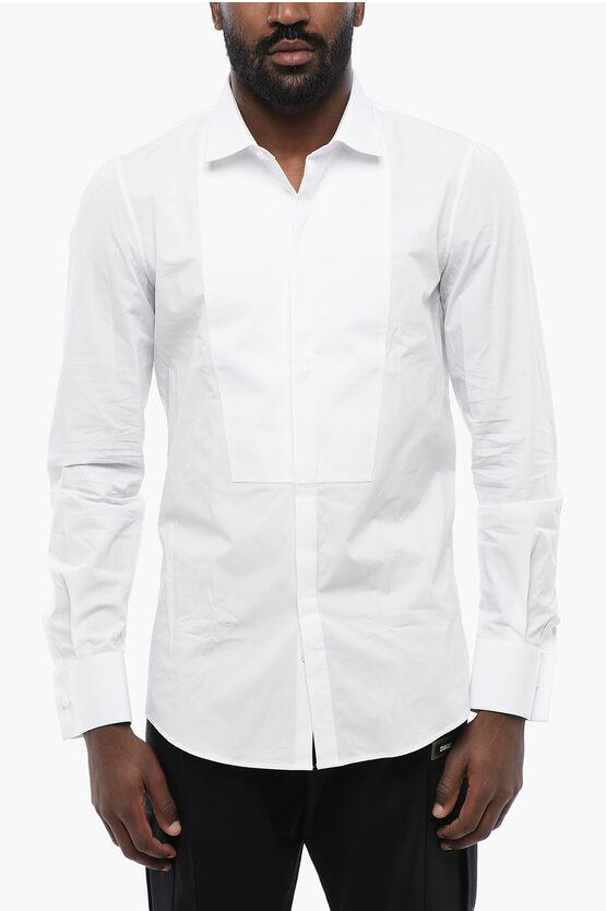 Dsquared2 Poplin Cotton Shirt With Spread Collar