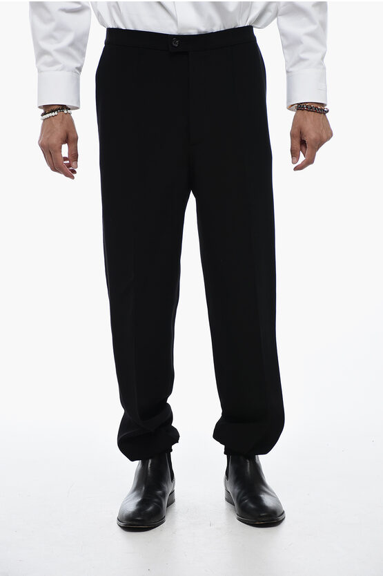 Alexander Mcqueen Tailored Jogger Pants With Elastic Hem In Black