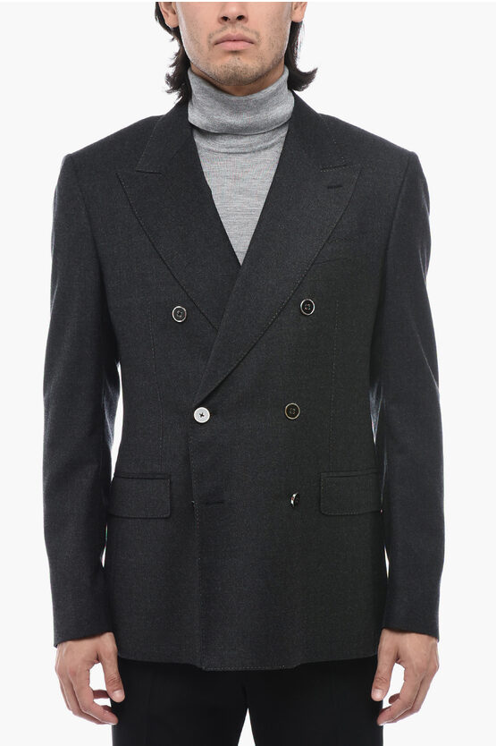 Shop Dolce & Gabbana Tailored Wool Double-breasted Blazer With Peak Lapel