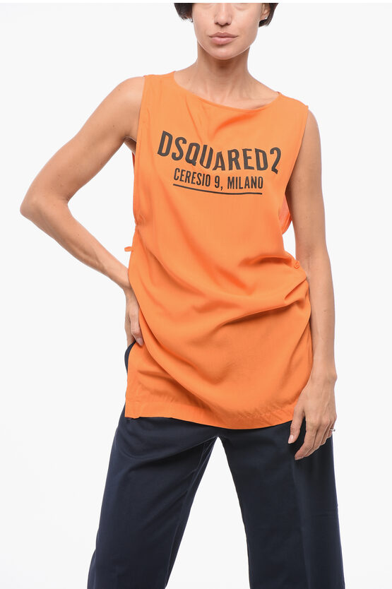 Dsquared2 Tank Mini Dress With Logo Print