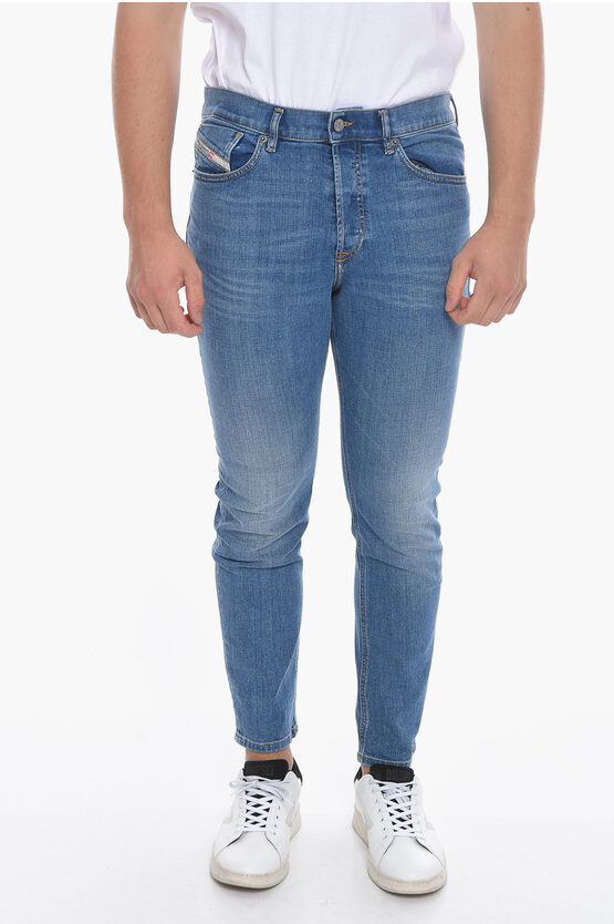 Diesel D-fining Faded Regular-fit Tapered Stretch-denim Jeans In Blue