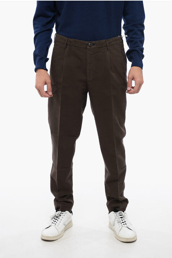 Shop Incotex Tapered Fit Cotton Stretch Pants