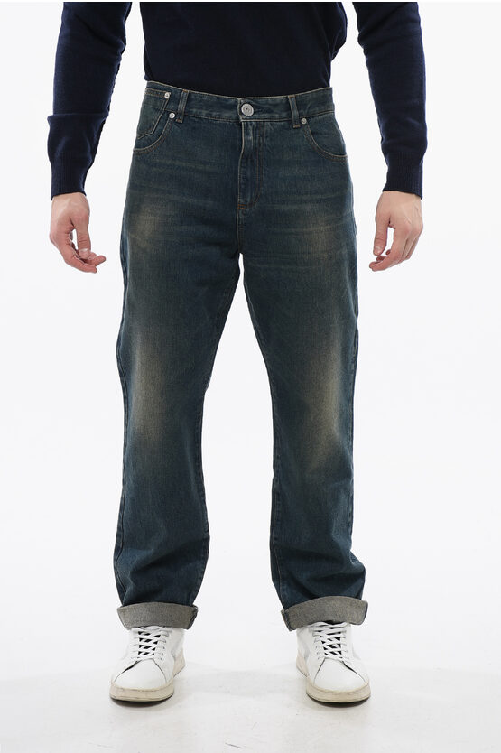 Balmain Tapered-fit Denims With Vintage Effect