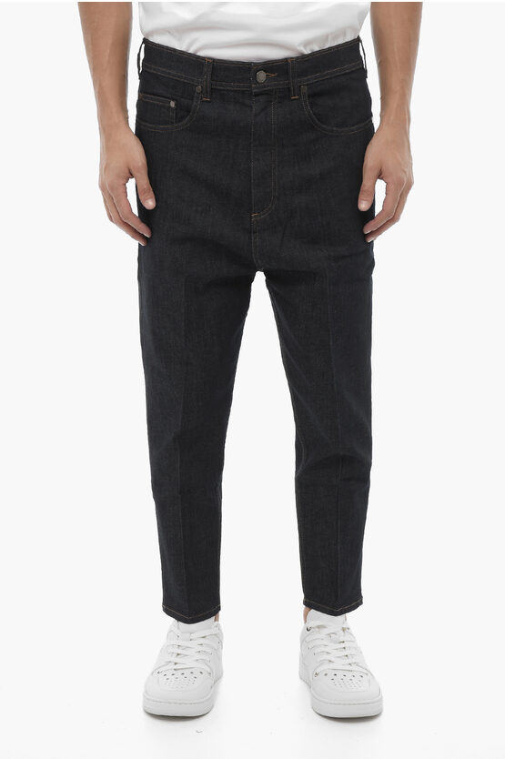 Neil Barrett Tapered Fit Jeans With Visible Stiching In Black