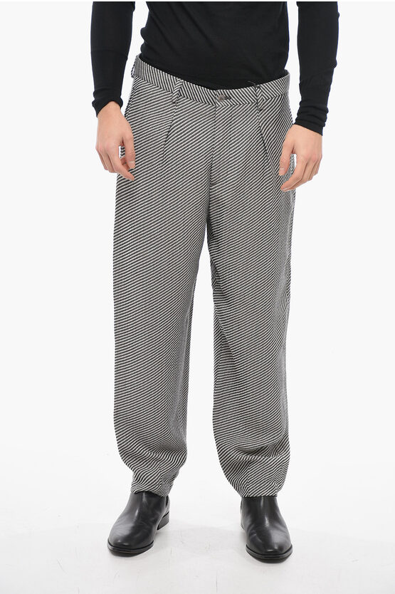 Armani Collezioni Tapered-fit Trousers With Striped Pattern In Multi