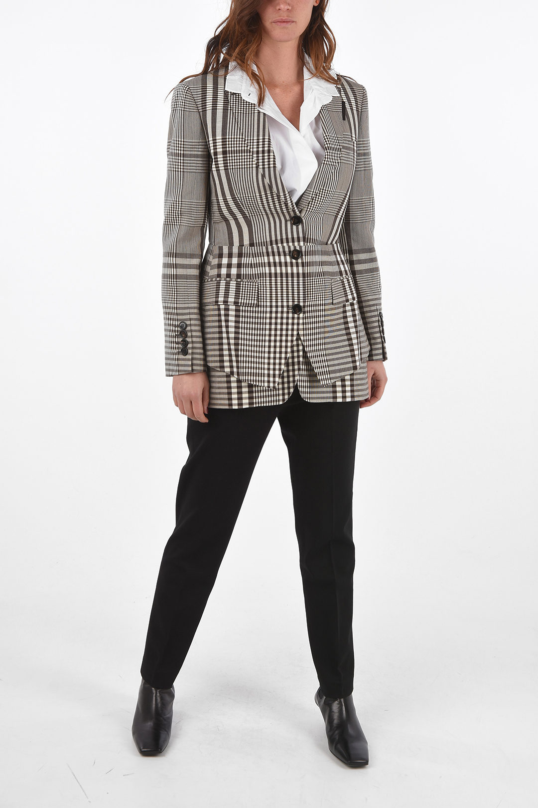 Belted Plaid Blazer & Louis Vuitton Scarf - Meagan's Moda