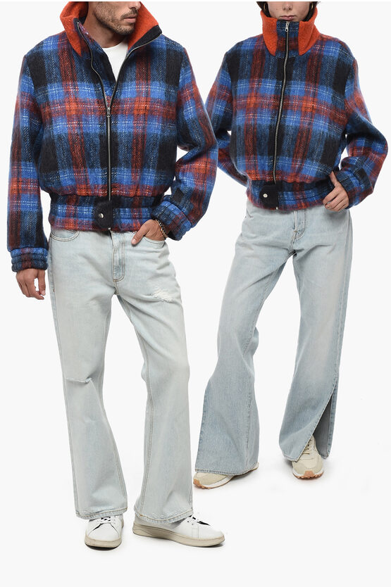 Shop Charles Jeffrey Loverboy Tartan Checked Jacket With 2-pockets