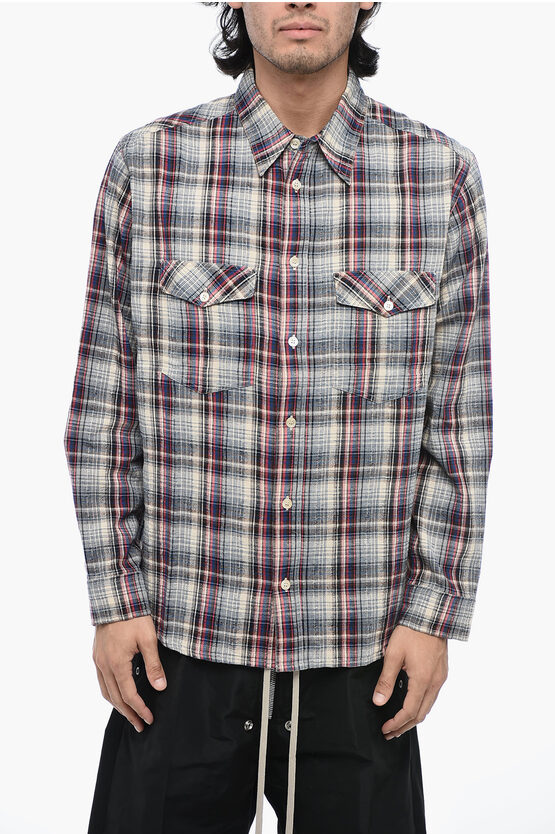 Shop Isabel Marant Tartan Lydian Shirt With Double Chest Pocket