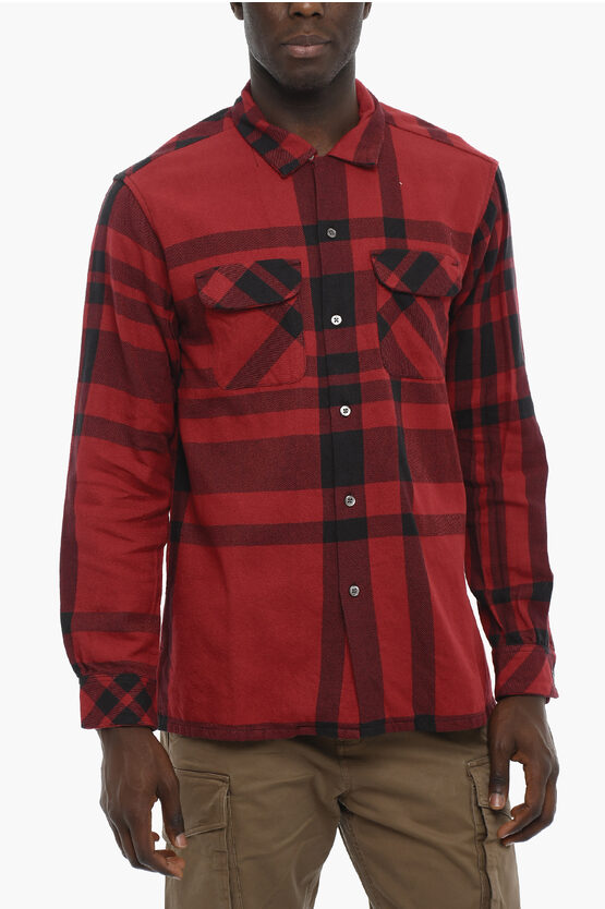 Engineered Garments Tartan Motif Shirt With Double Breast Pocket In Red