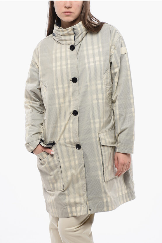 Woolrich Tartan Peony Coat With Hidden Hood