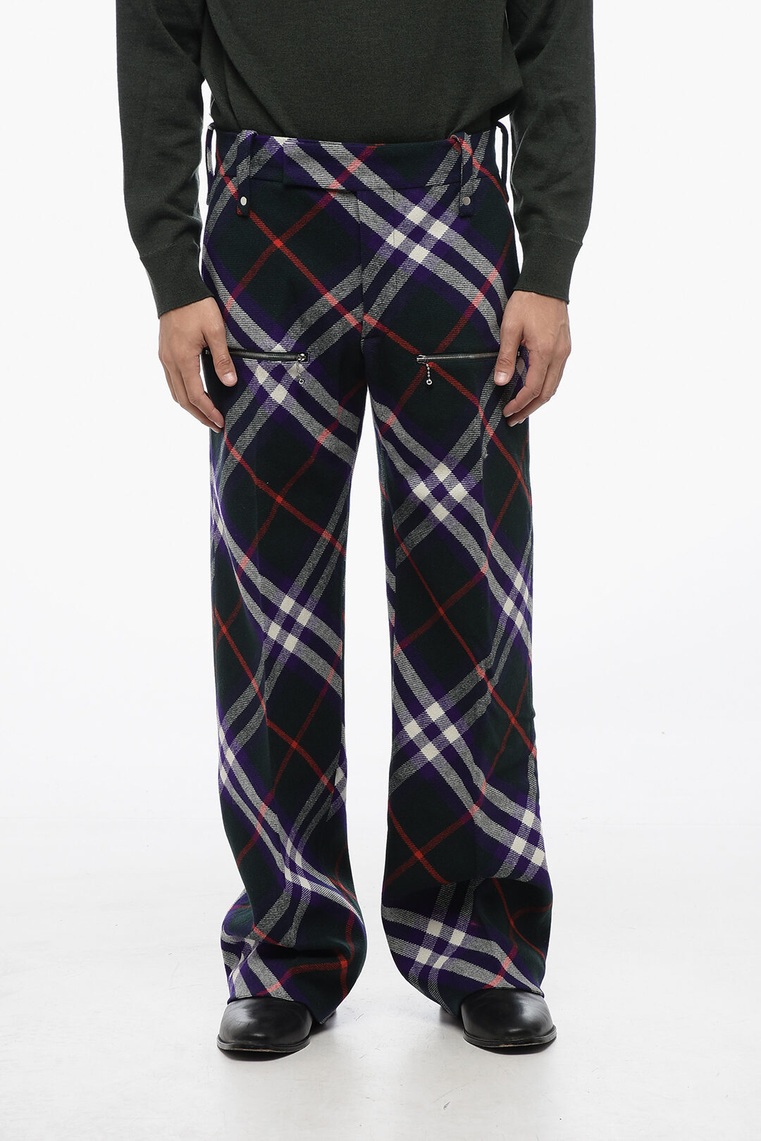 Burberry Tartan Virgin Wool Multipocketed Pants men