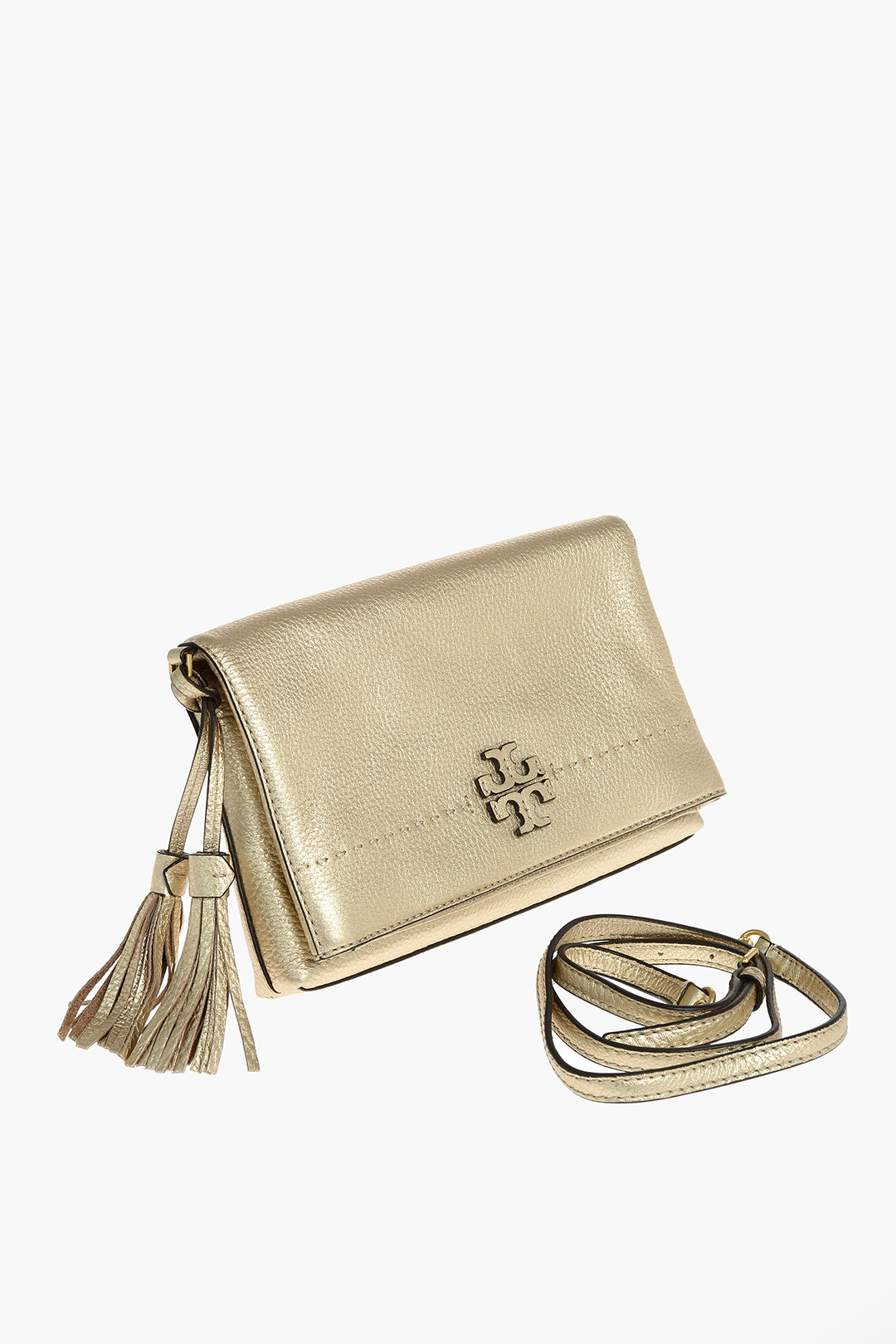 Tory Burch Tassel Lamè Leather McGRAW METALLIC Clutch women - Glamood Outlet