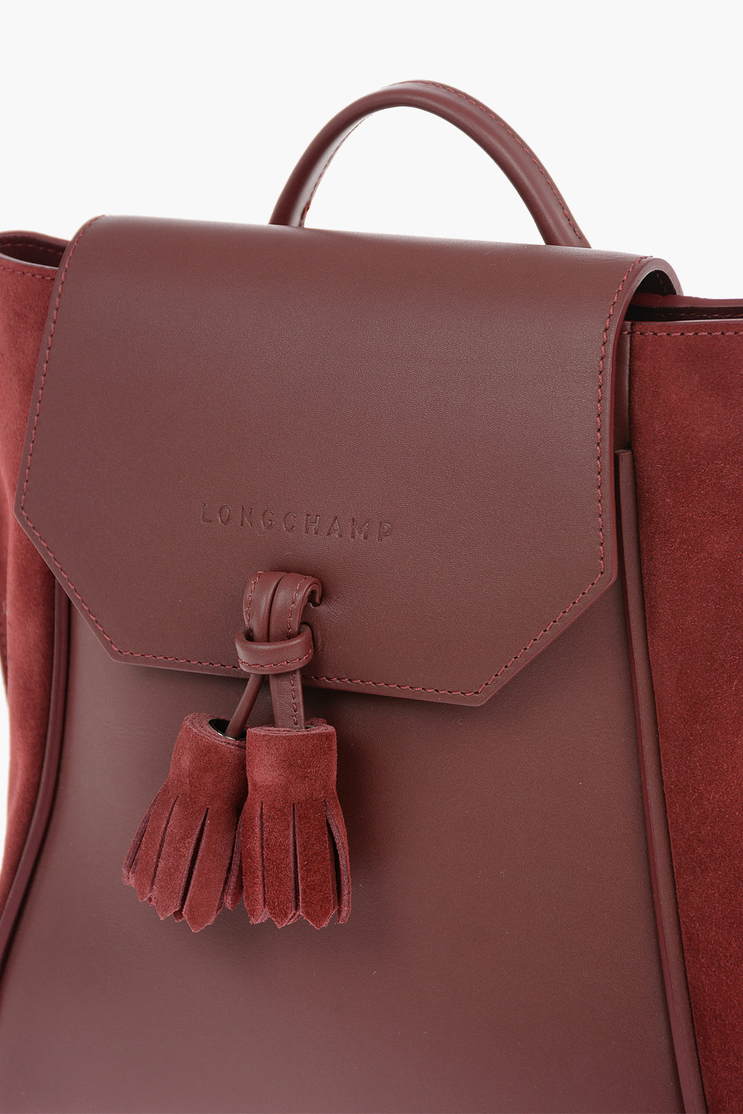 Textured Leather Tassel Shoulder Bag Size unica