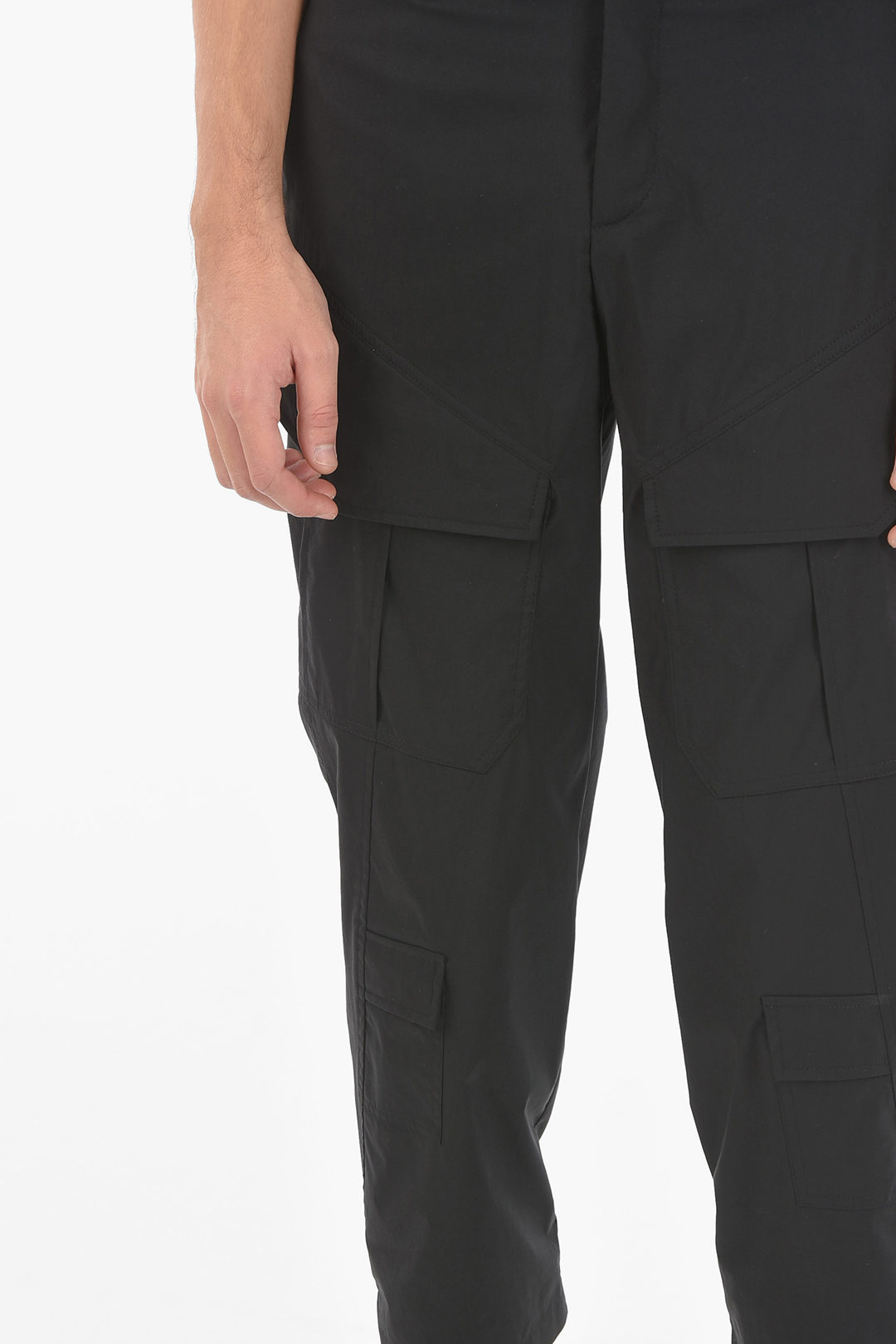 Neil Barrett Tech Cotton PARACHUTE Cargo Pants with High Waist men
