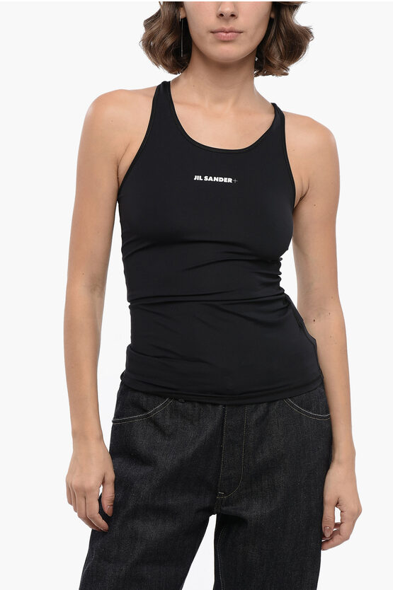 Shop Jil Sander Tech Fabric Tank Top With Printed Logo