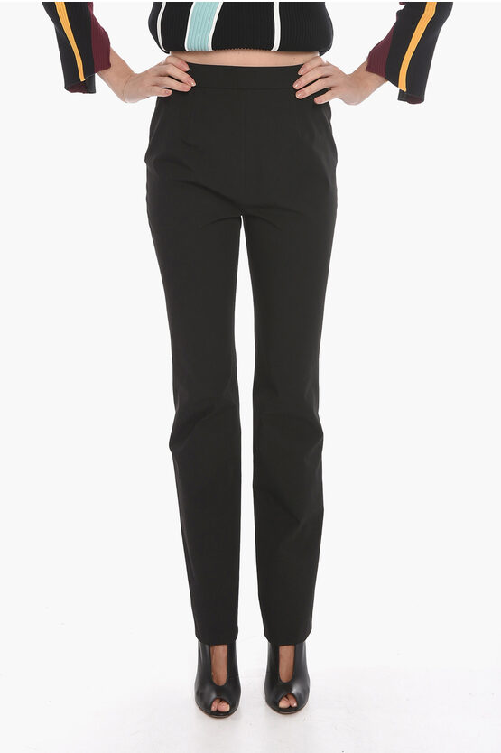Heron Preston Tech-gabardine Flared Trousers With Ankle-zip In Black