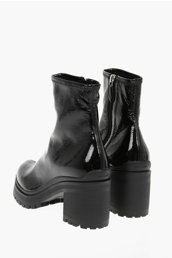 Miu miu patent leather ankle boots online