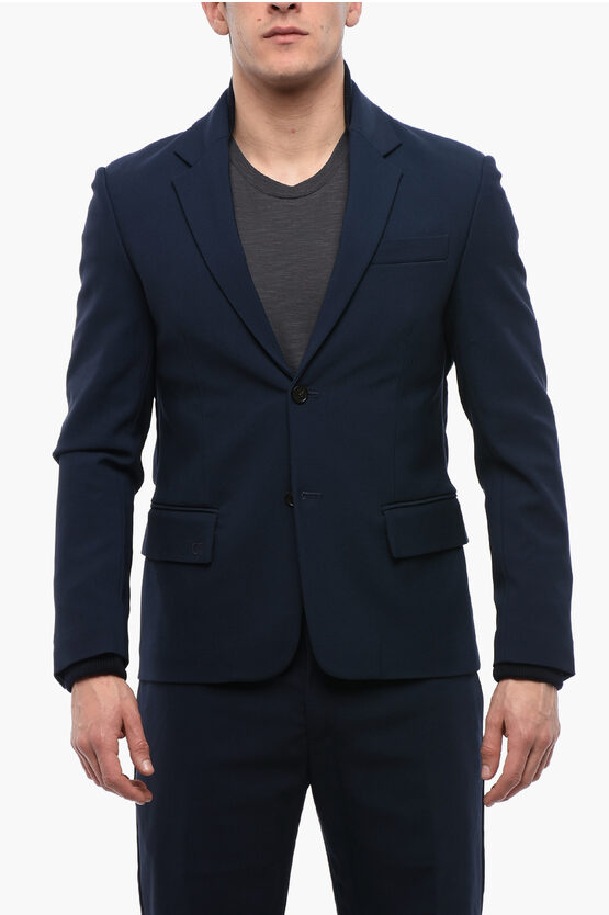 Off-white Tech Wool Hybrid Blazer With Bomber Details