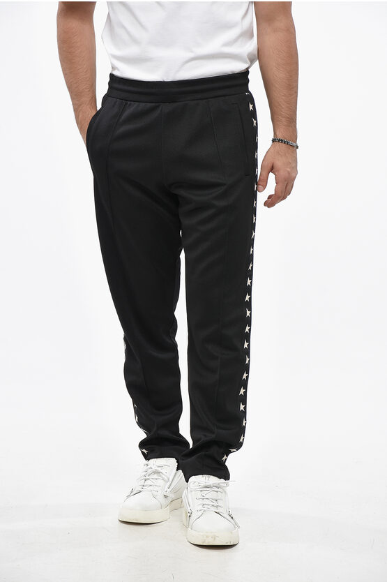 Golden Goose Techical Fabric Doro Joggers With Side Stars In Black