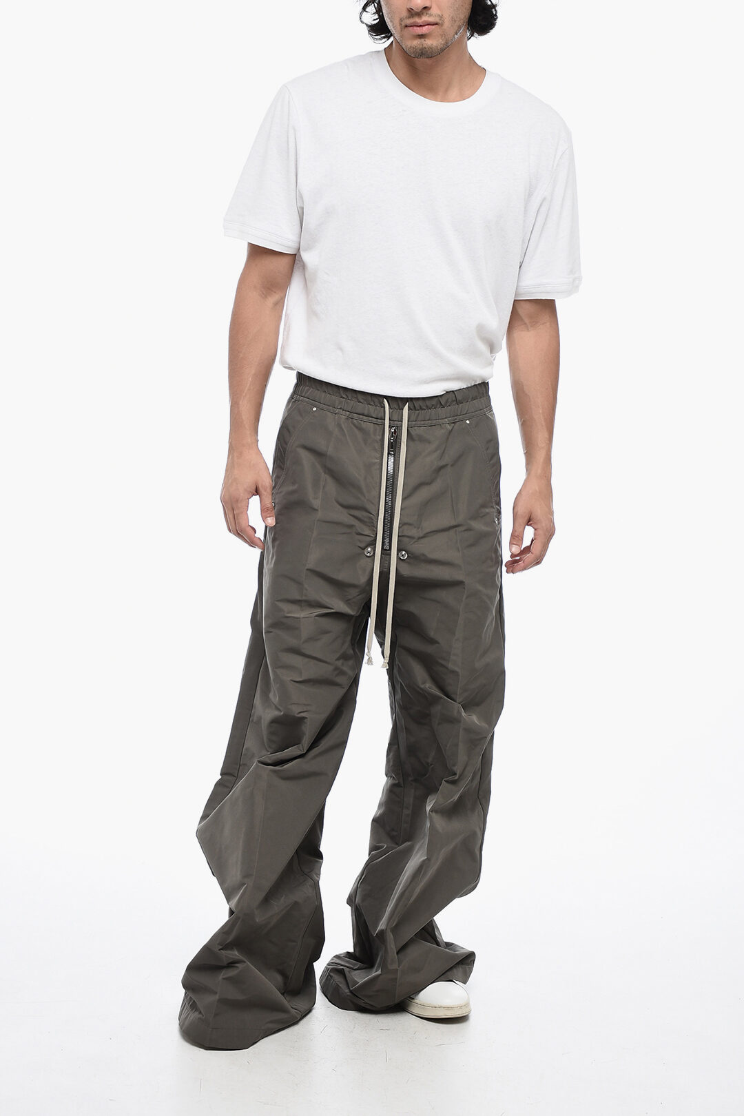 Rick Owens Technical Fabric BELA Wide-Leg Pants with Zip Rick Owens Technical Fabric BELA Wide-Leg Pants with Zip