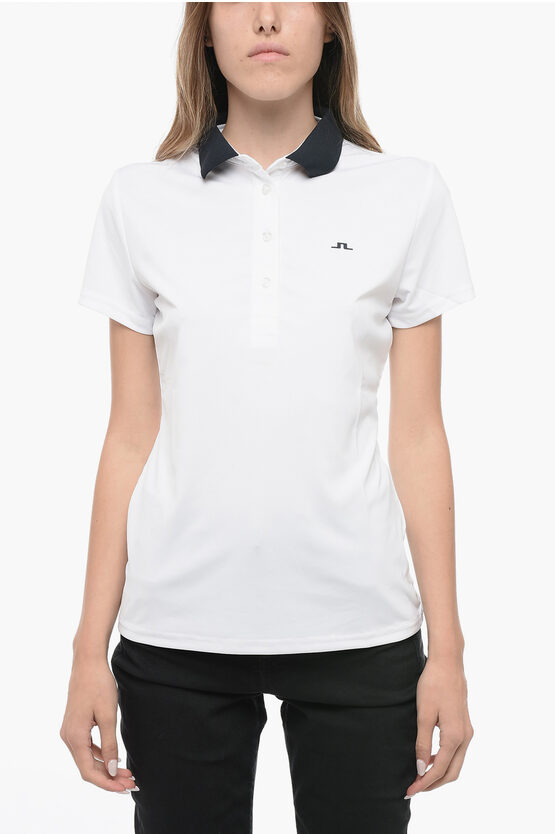 Shop J. Lindeberg Technical Fabric Cassie Polo Shirt With Contrasting Collar