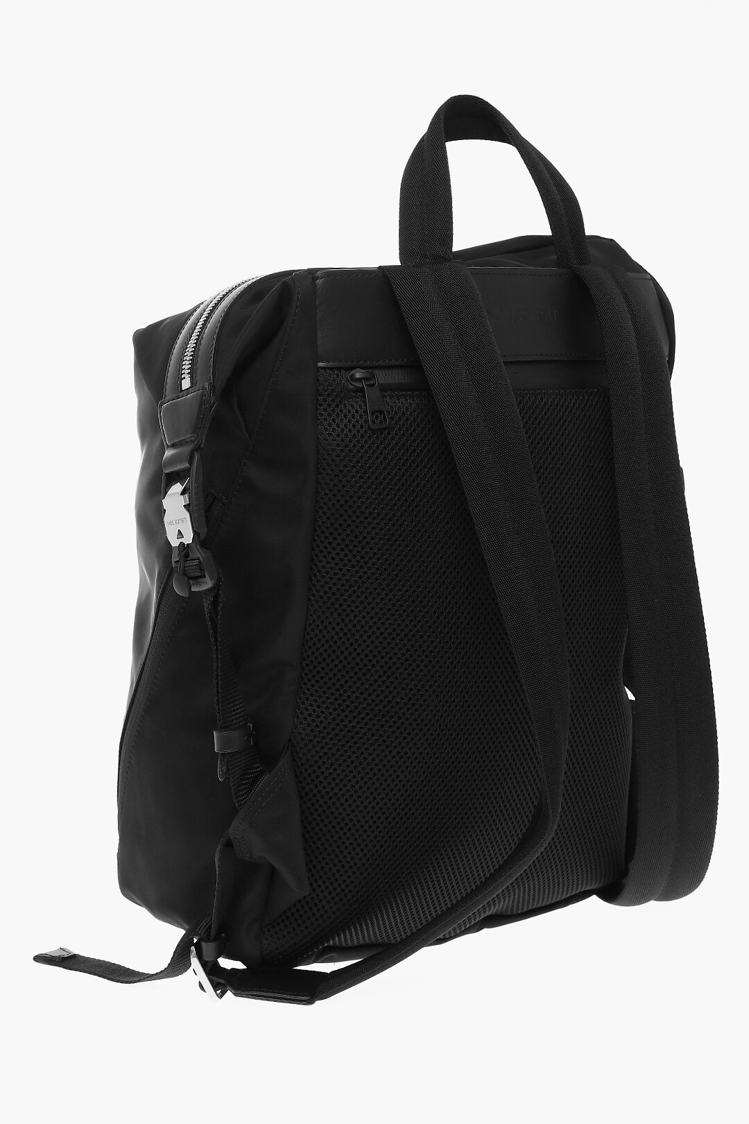Neil Barrett Technical Fabric ENAMEL BADGE Backpack with Leather ...