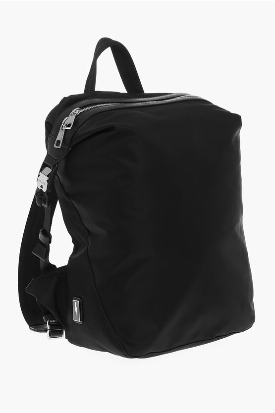 Neil Barrett Technical Fabric ENAMEL BADGE Backpack with Leather ...