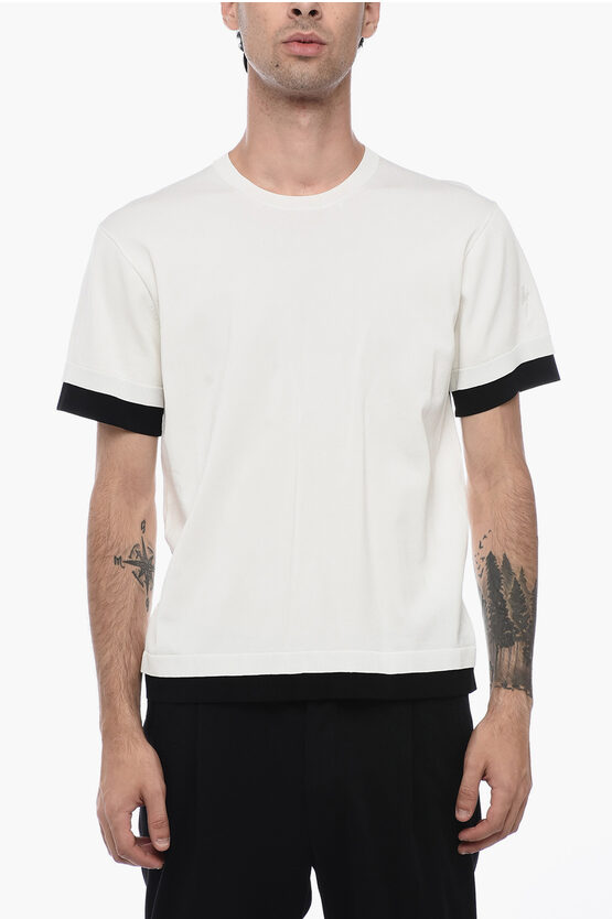 Shop Neil Barrett Technical Fabric Loose Fit T-shirt With Contrasting Edges