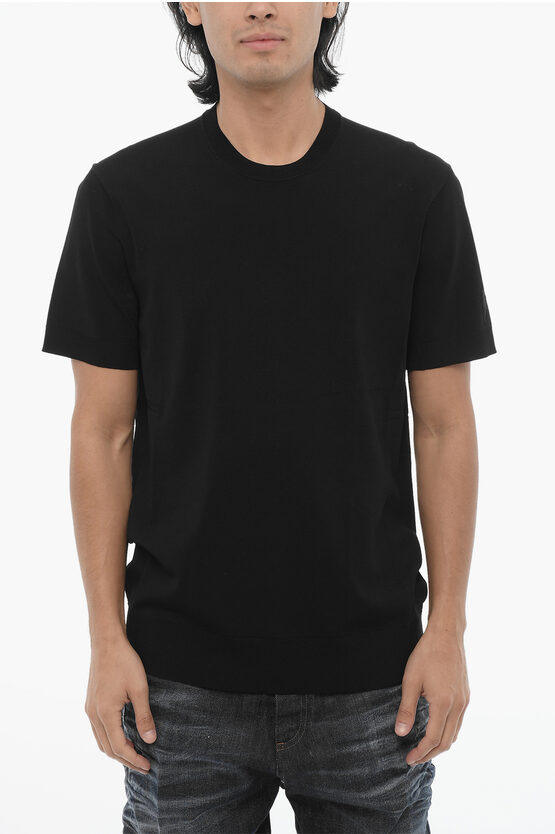 Neil Barrett Technical Fabric Slim Fit Crew-neck T-shirt In Black