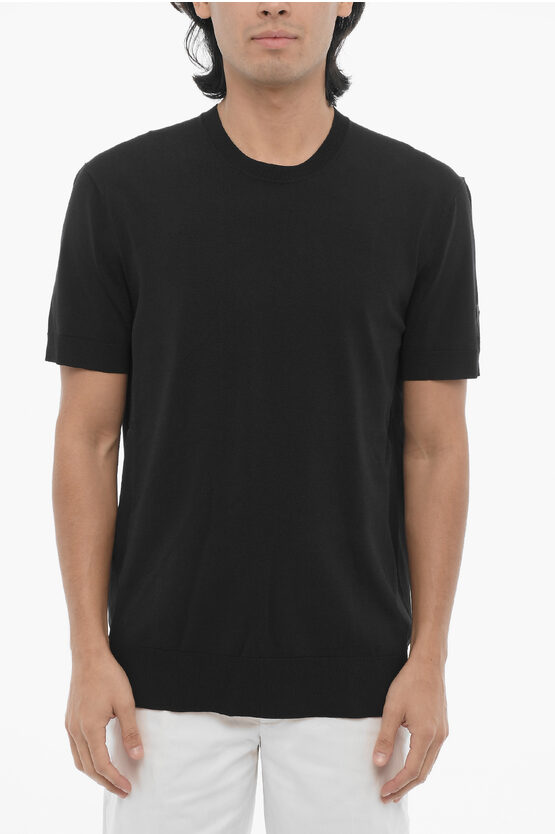 Neil Barrett Technical Fabric Slim Fit Crew-neck T-shirt In Black