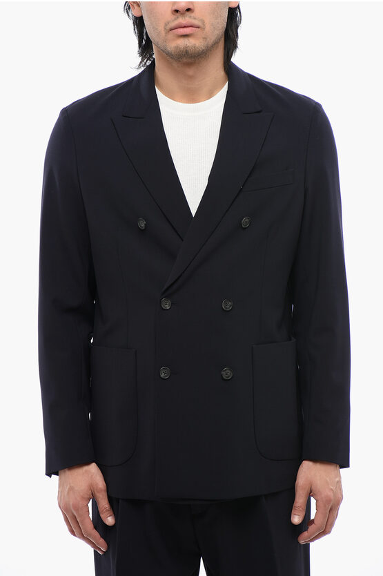 Altea Technical Wool Ciro Blazer With Double Breast